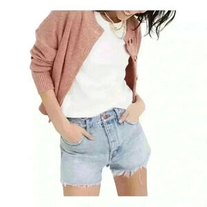 Madewell Distressed Relaxed Denim Shorts in Cedarcroft Wash Women’s 32